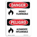 Signmission Safety Sign, OSHA Danger, 10" Height, Highly Flammable Bilingual Spanish OS-DS-D-710-VS-1354